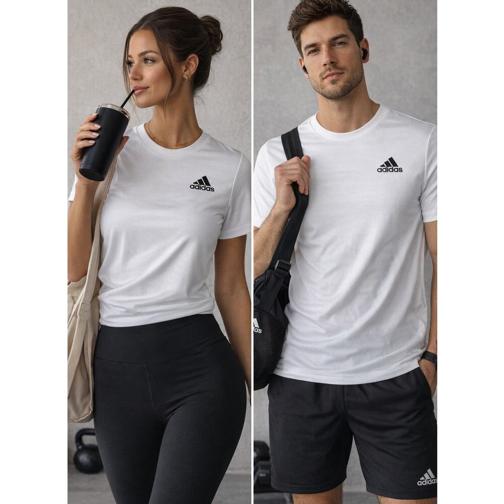 Adidas AeroReady White Tee Small Athletic Shirt Training NWT